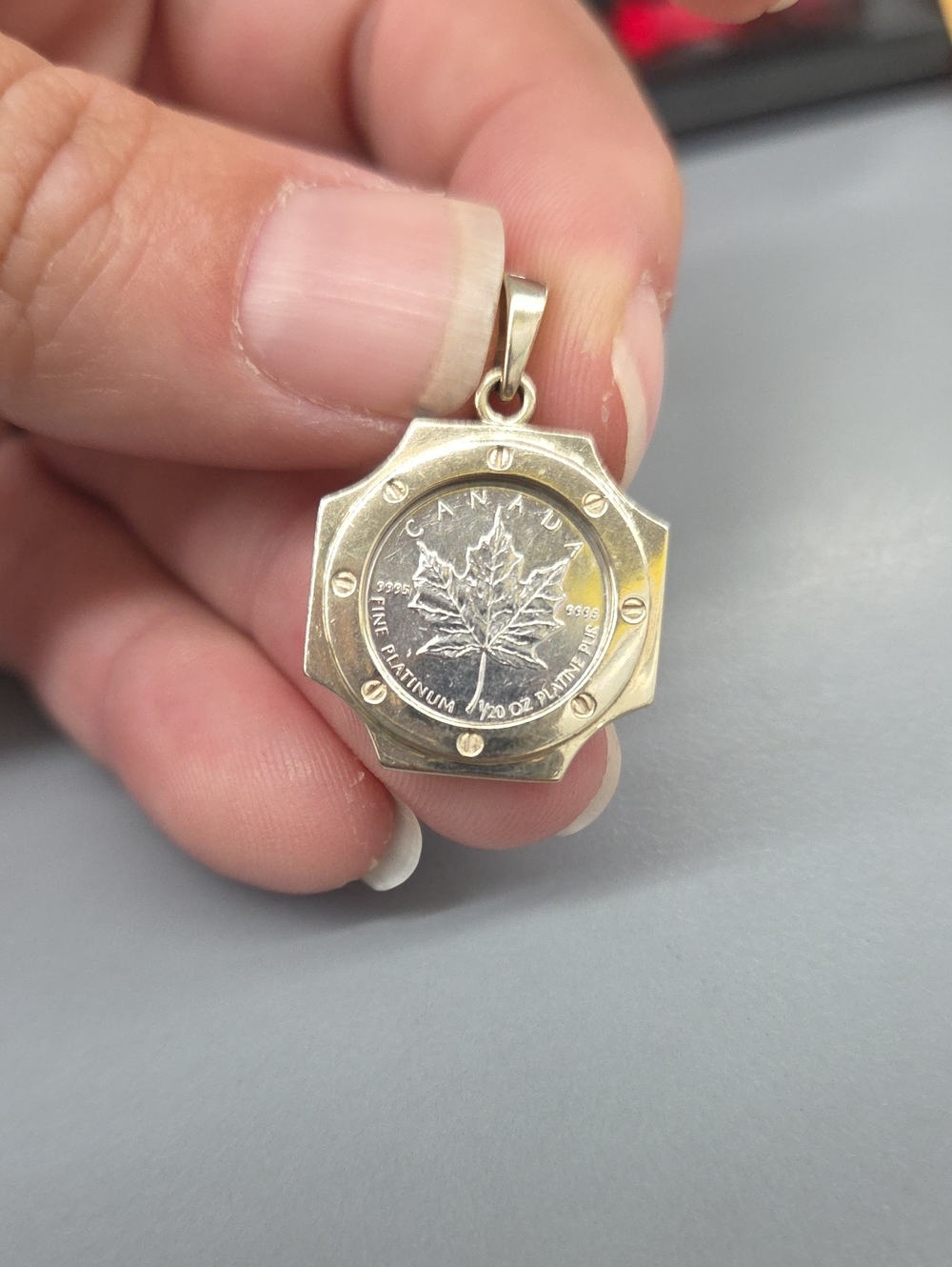 14k And Platinum Coin Pendant